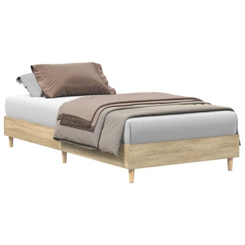 Sengeramme 100 x 200 cm med lamelbund - sonoma-eg