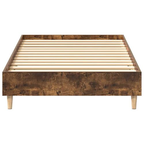 Sengestel uden madras 75x190 cm konstrueret træ røget eg