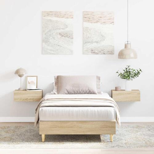 Sengestel uden madras 75x190 cm konstrueret træ sonoma-eg