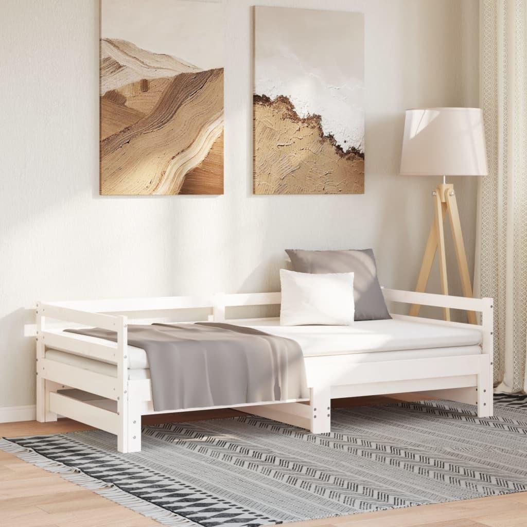 Udtræksseng Uden Madras 80x200 Cm Hvid