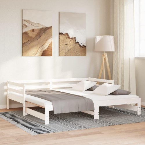 Udtræksseng 80x200 cm uden madras - hvid