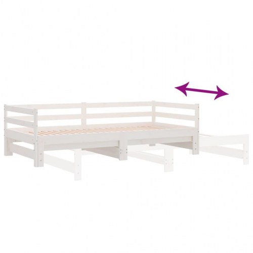 Udtræksseng 80x200 cm uden madras - hvid