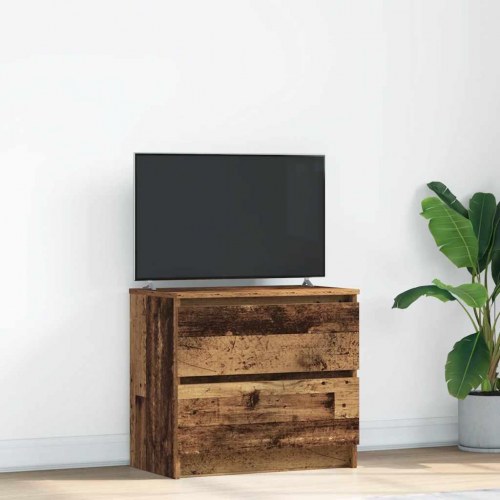 TV-bord i konstrueret træ 60 x 35 x 54 cm - antikt trælook