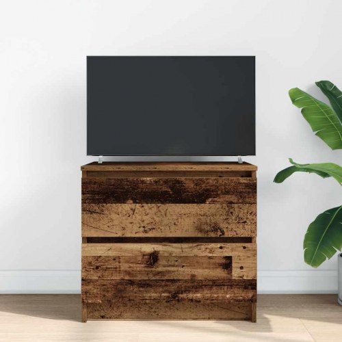 TV-bord i konstrueret træ 60 x 35 x 54 cm - antikt trælook