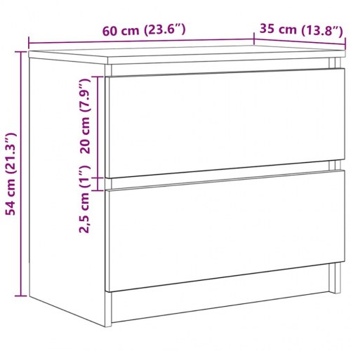 TV-bord i konstrueret træ 60 x 35 x 54 cm - antikt trælook