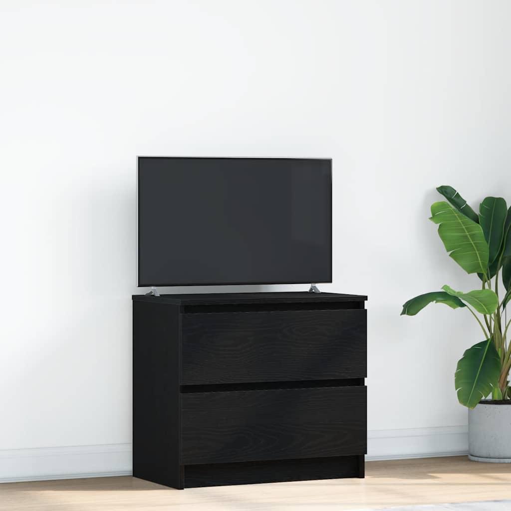 Tv-Bord 100X35X54 Cm Konstrueret Træ Etræsfarve - 60 cm / Sort