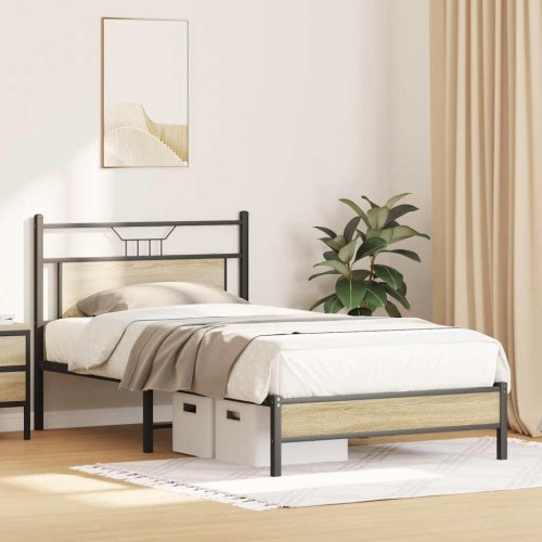 Sengeramme med sengegavl 107 x 203 cm - sonoma-eg