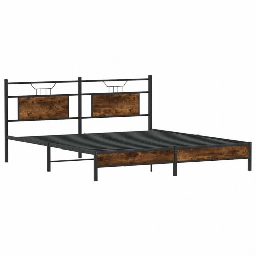 Sengeramme uden madras 160 x 200 cm med sengegavl - røget eg