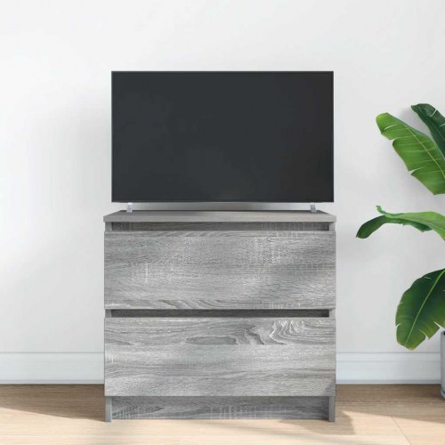 TV-bord med 2 skuffer 60 x 35 x 54 cm - grå sonoma-eg