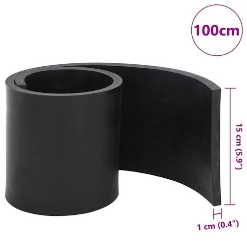 Gummikant til sneplov 100x15x1 cm sort