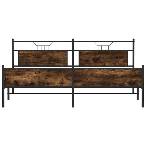 Sengeramme uden madras 200 x 200 cm - røget egetræ