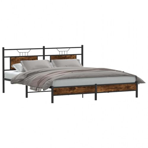 Sengeramme med sengegavl 183 x 213 cm - røget eg