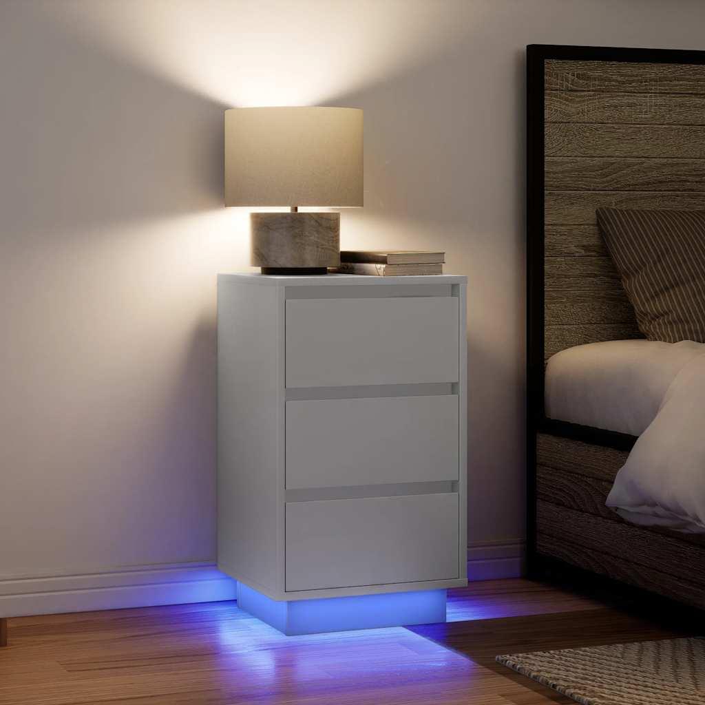 Sengeskab Med Led-Lys 38X34X - 1 / Hvid / 65 cm