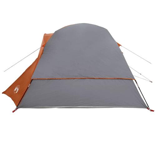 4-personers campingtelt vandafvisende grå og orange