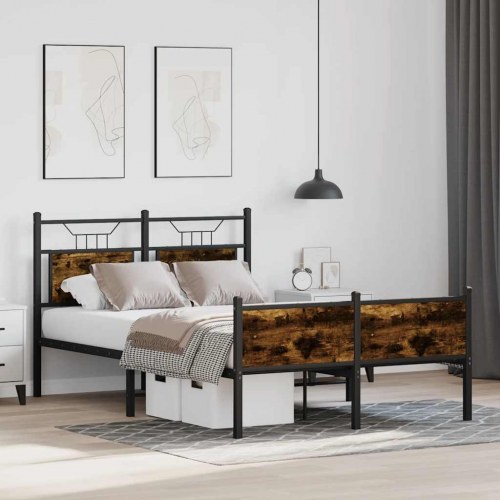 Sengeramme 120 x 200 cm uden madras - røget egetræ