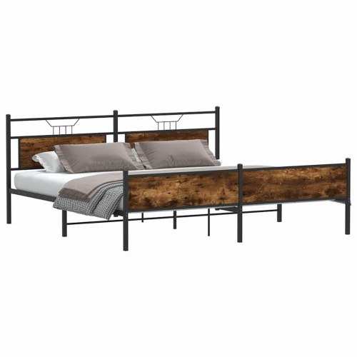 Sengeramme uden madras 193 x 203 cm - røget egetræsfarve
