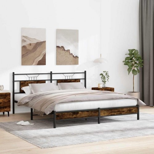 Sengeramme uden madras 183 x 203 cm - røget eg