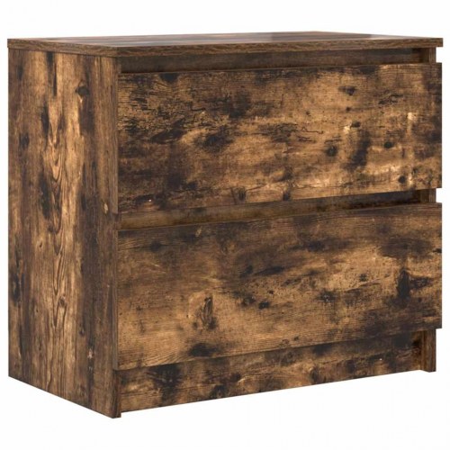 TV-bord med 2 skuffer 60 x 35 x 54 cm - røget egetræsfarve