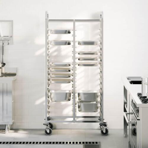 Bakkevogn med 32 GN beholdere 75x55x162,5 cm rustfrit stål