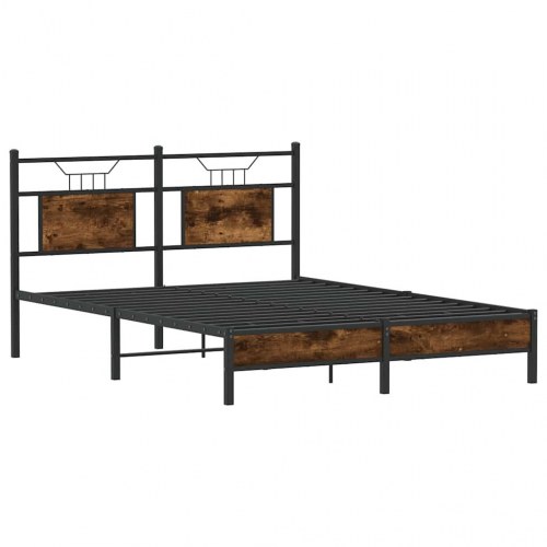 Sengeramme 140 x 190 cm med sengegavl - røget eg