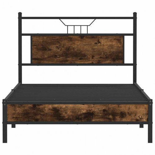 Sengeramme uden madras med sengegavl 107 x 203 cm - røget eg