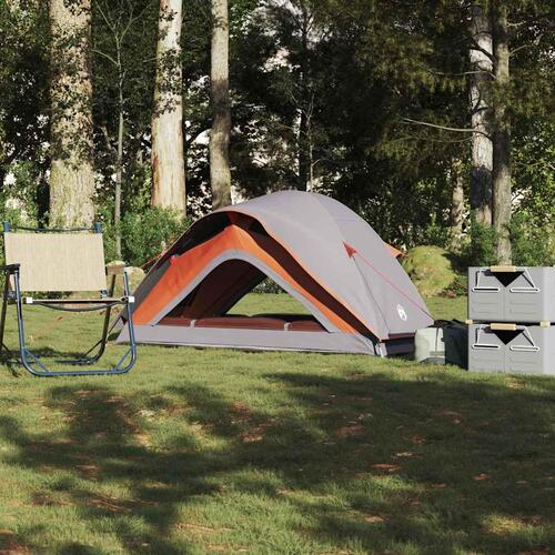 1-personers campingtelt vandafvisende grå og orange