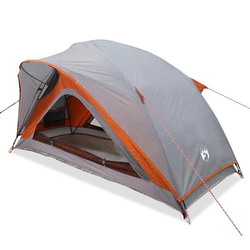 1-personers campingtelt vandafvisende grå og orange