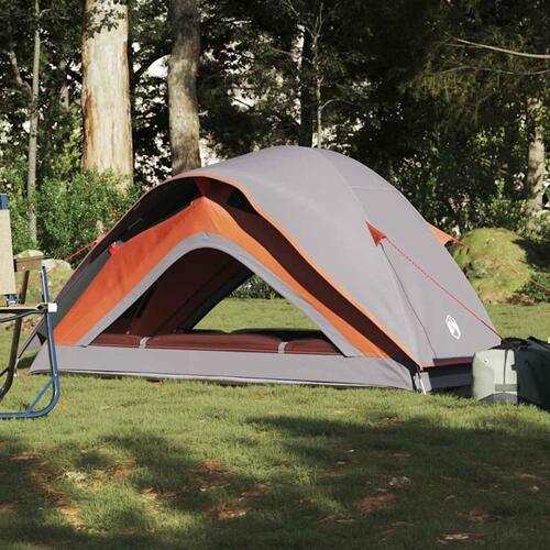 1-personers campingtelt vandafvisende grå og orange