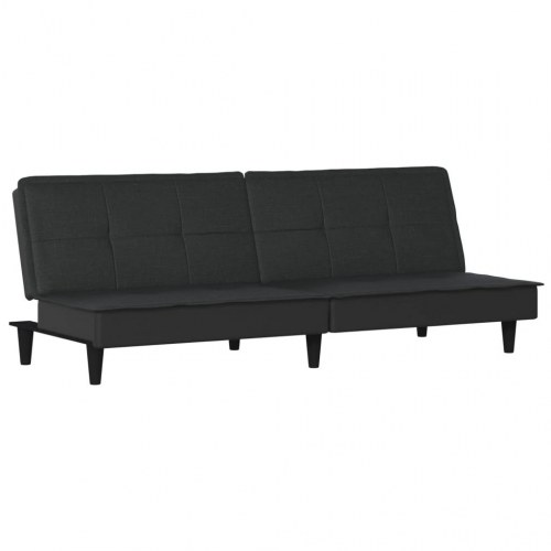 Sovesofa i stof og kunstlæder - sort