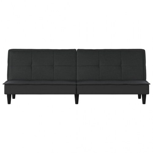 Sovesofa i stof og kunstlæder - sort