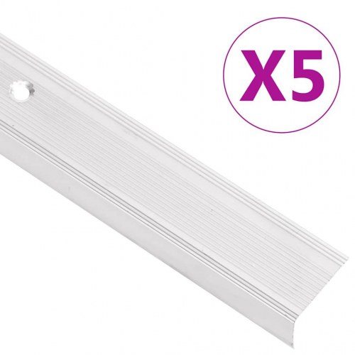Trappelister L-facon 100 cm i aluminium - 5 stk., sølvfarvet