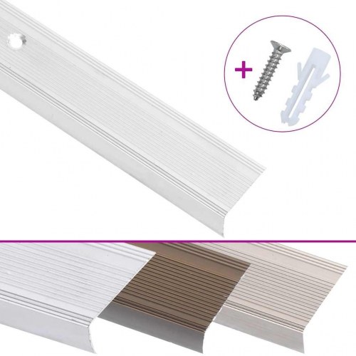 Trappelister L-facon 100 cm i aluminium - 5 stk., sølvfarvet