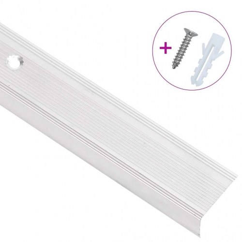 Trappelister L-facon 100 cm i aluminium - 5 stk., sølvfarvet