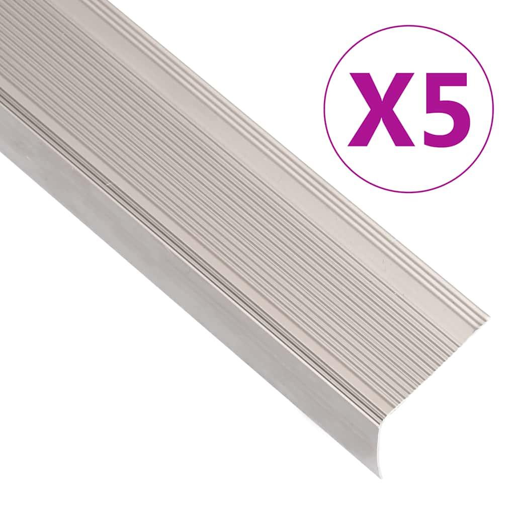 Trappelister 5 stk. L-facon 100 cm aluminium champagnefarvet