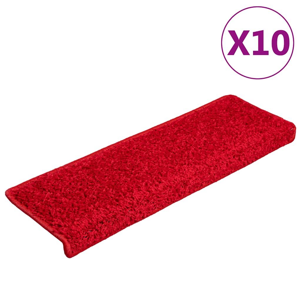 Trappemåtter 20 stk. 65x21x4 cm røde rektangulære kanter
