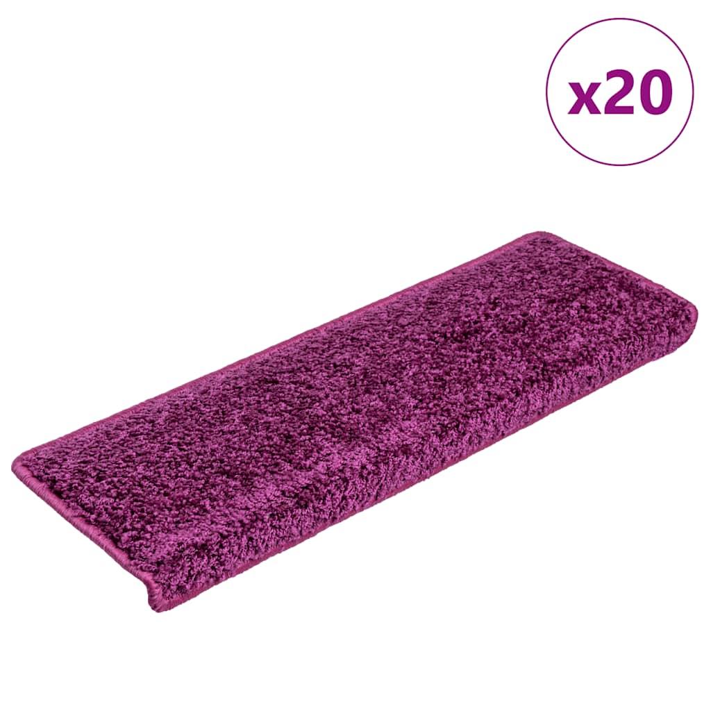 Trappemåtter 20 stk. 65x21x4 cm violet rektangulær kant
