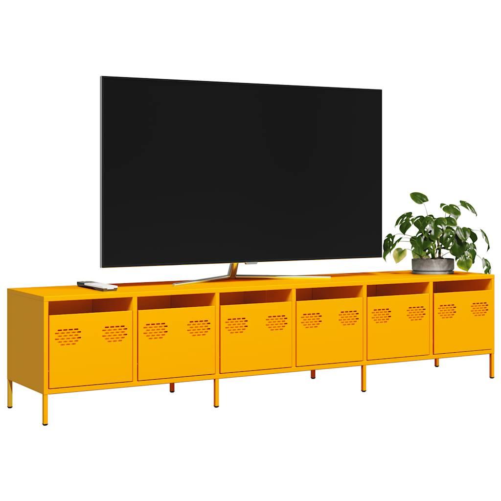 Tv-Bord 135X39X43,5 Cm Koldvalset Stål - 202 cm / sennepsgul