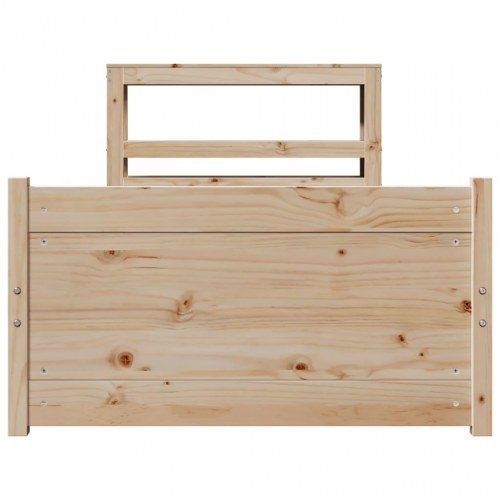 Sengeramme med sengegavl 75 × 190 cm - massivt fyrretræ, hylder