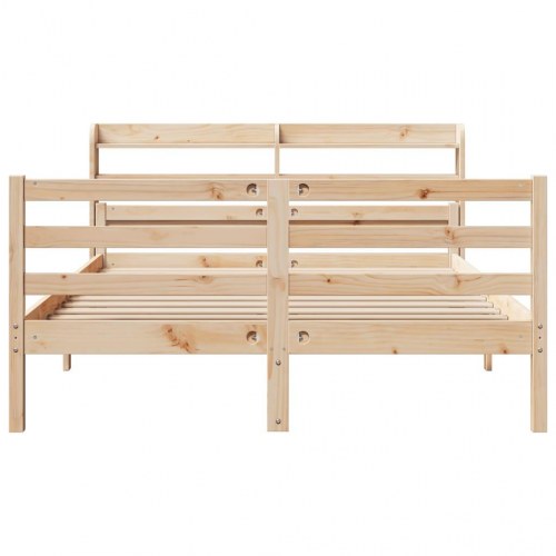 Sengeramme med sengegavl 150 x 200 cm i massivt fyrretræ