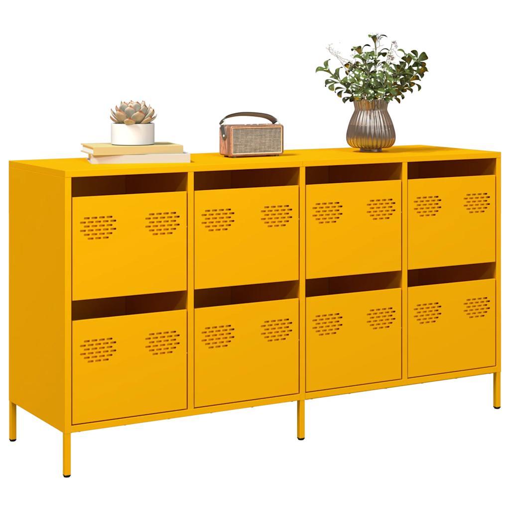 Skab 135x39x73 5 Cm Koldvalset Stål Sennepsgul