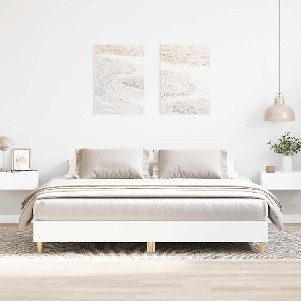 Sengestel Uden Madras Konstrueret Træ Antikt Træ - Hvid / 160 x 200 cm
