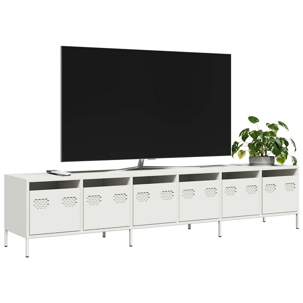Tv-Bord 135X39X43,5 Cm Koldvalset Stål - 202 cm / Hvid