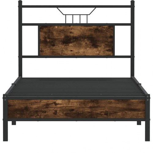 Sengeramme 80 x 200 cm med sengegavl - røget eg