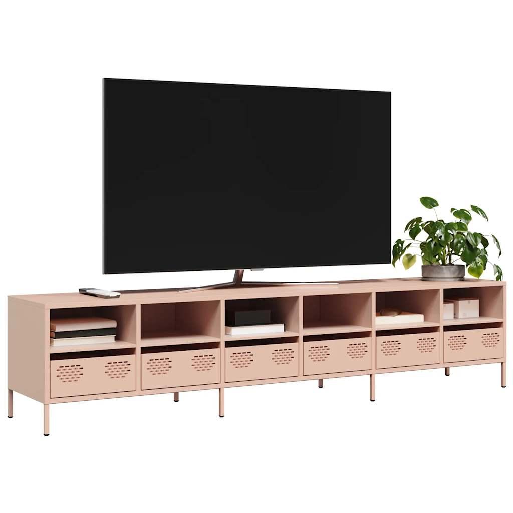 Tv-Bord 68X39X43,5 Cm Koldvalset Stål - 202 cm / Lyserød