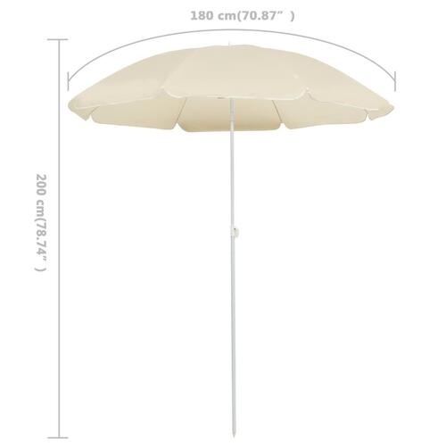 Parasol med stålstang 180 cm sandfarvet
