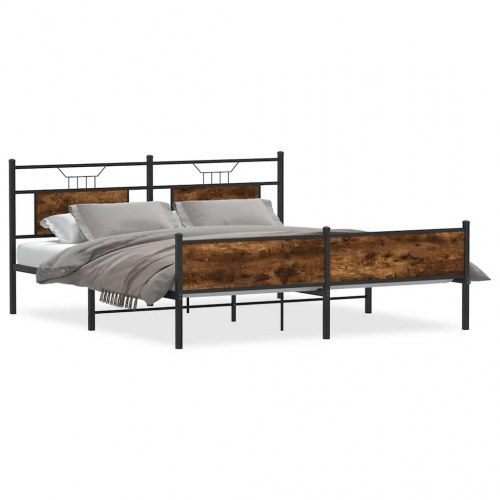 Sengeramme uden madras 183 x 213 cm - røget egetræsfarve