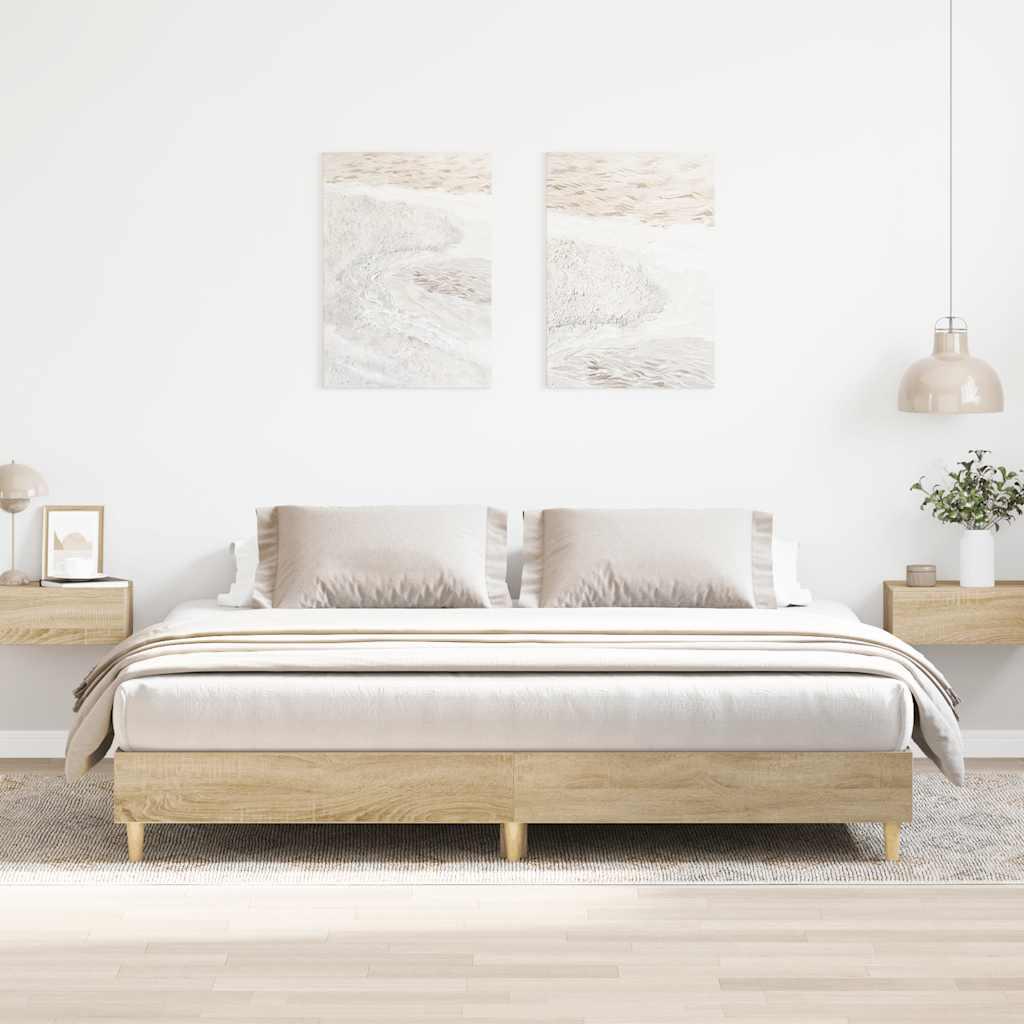Sengestel uden madras 180x200 cm konstrueret træ sonoma-eg