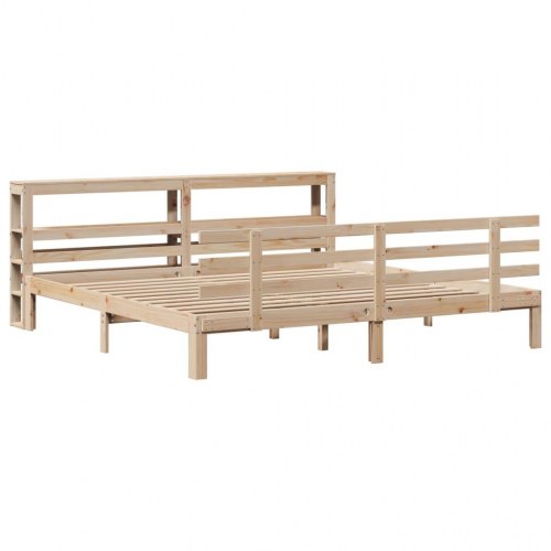 Sengeramme med sengegavl 180x200 cm - massivt fyrretræ
