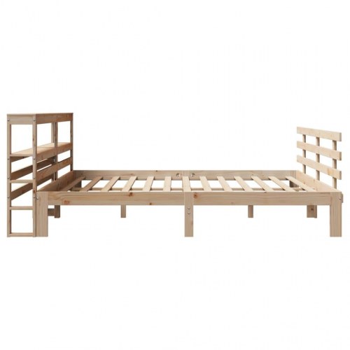 Sengeramme med sengegavl 180x200 cm - massivt fyrretræ