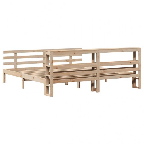 Sengeramme med sengegavl 180x200 cm - massivt fyrretræ